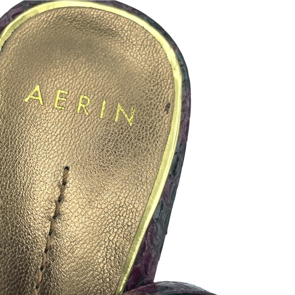 Aerin Collonade Womens Size 7 M Burgundy Leather Heel Strappy Dress Sandals - Picture 14 of 14